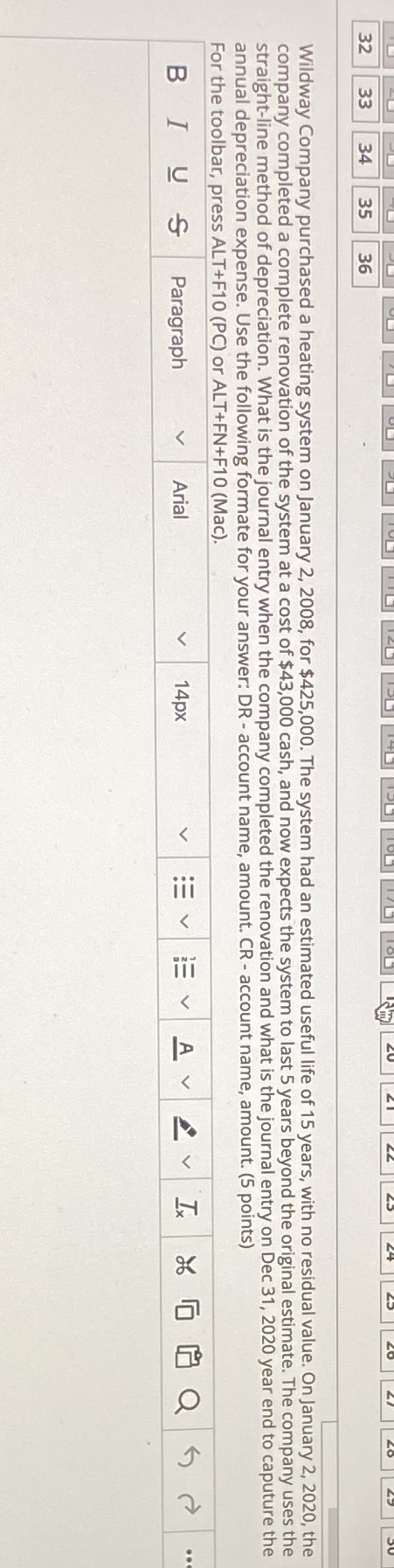 32 34 35 36 Wildway Company purchased a heating