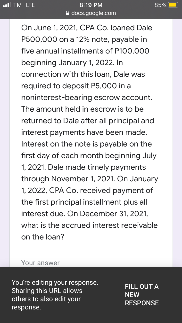 answer only .II TM LTE 8319 PM E docs.goog|e.com