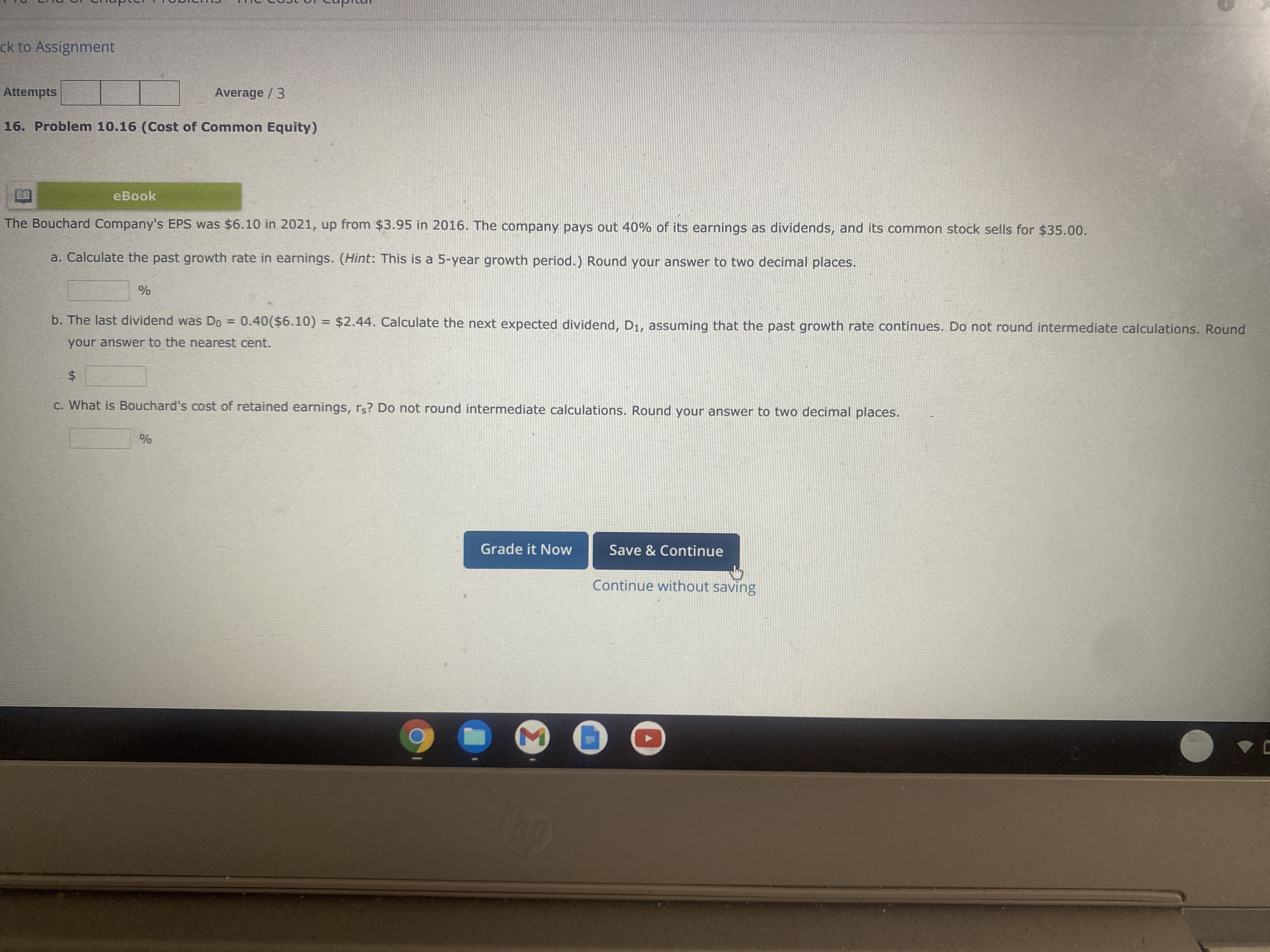 16, ck to Assignment Attempts Average / 3 16.