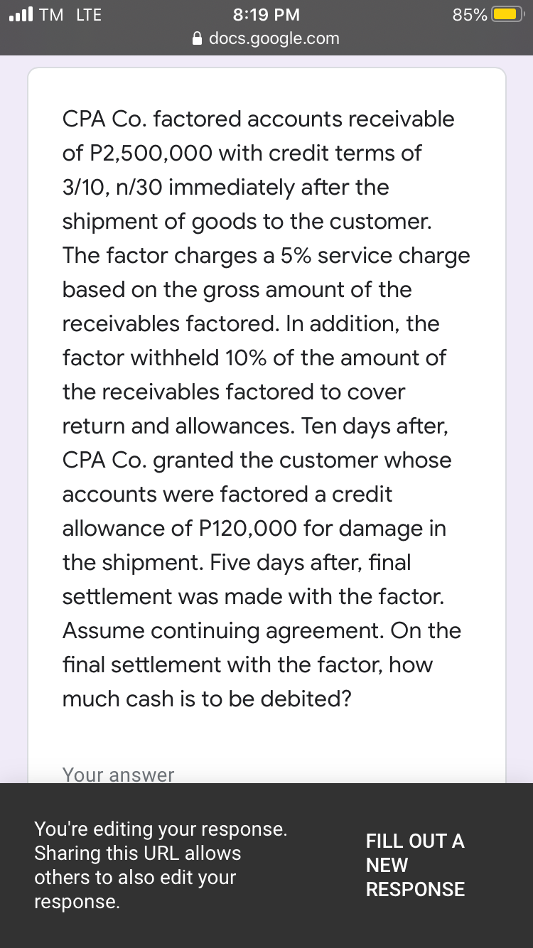 Answer only .III TM LTE 8319 PM E docs.goog|e.com