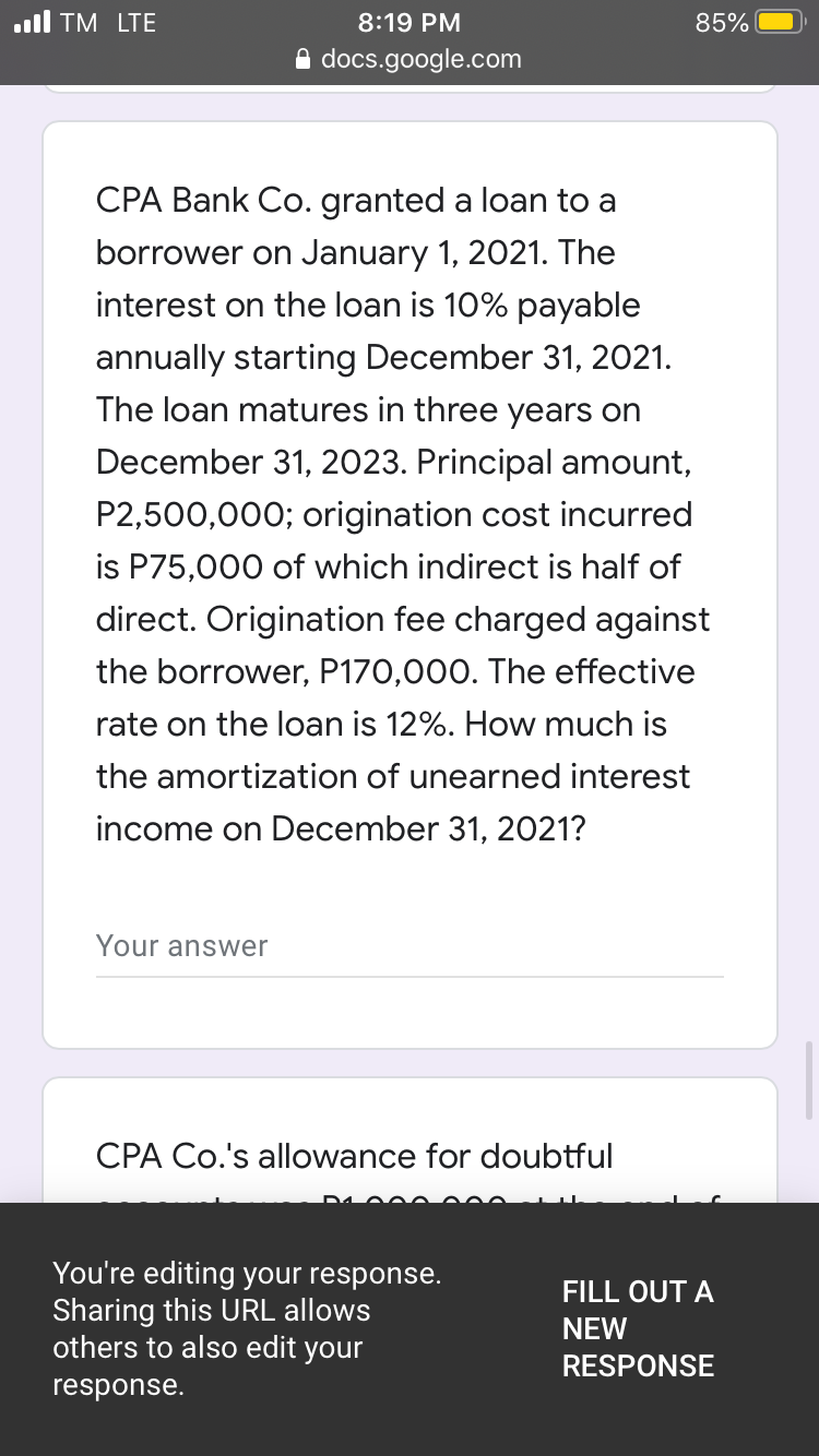 Answer only .III TM LTE 8319 PM E docs.goog|e.com