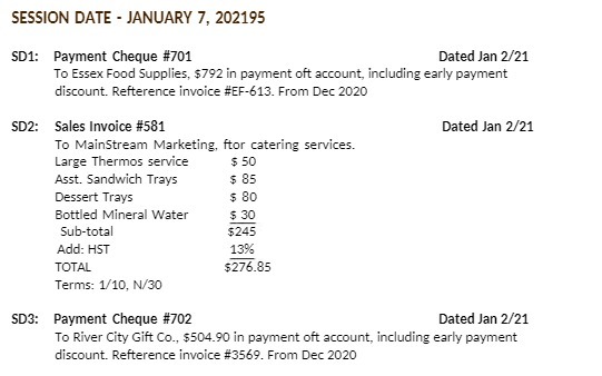 SESSION DATE - JANUARY 7, 202195 SD1: Payment