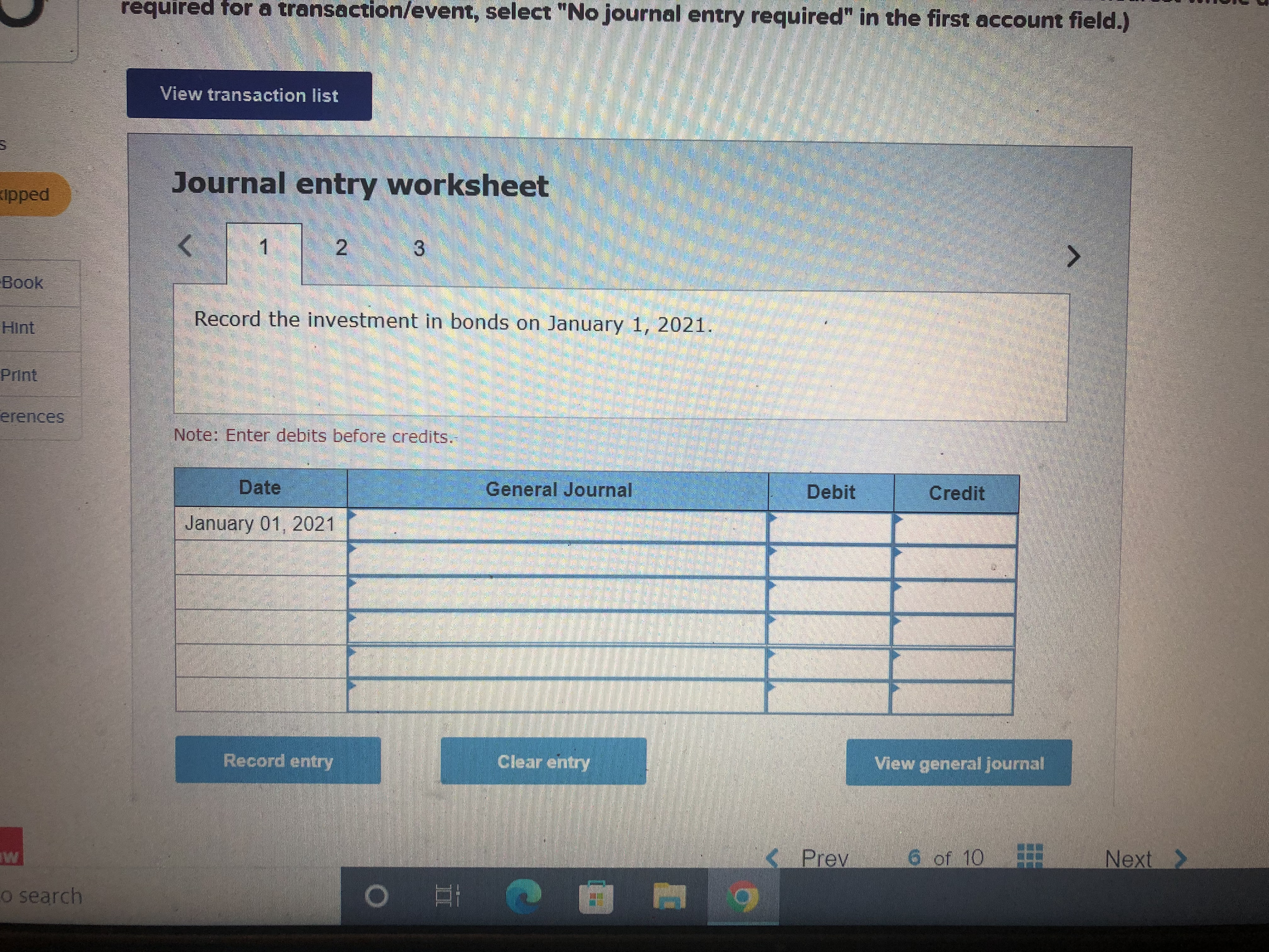 View transaction list ipped Journal entry