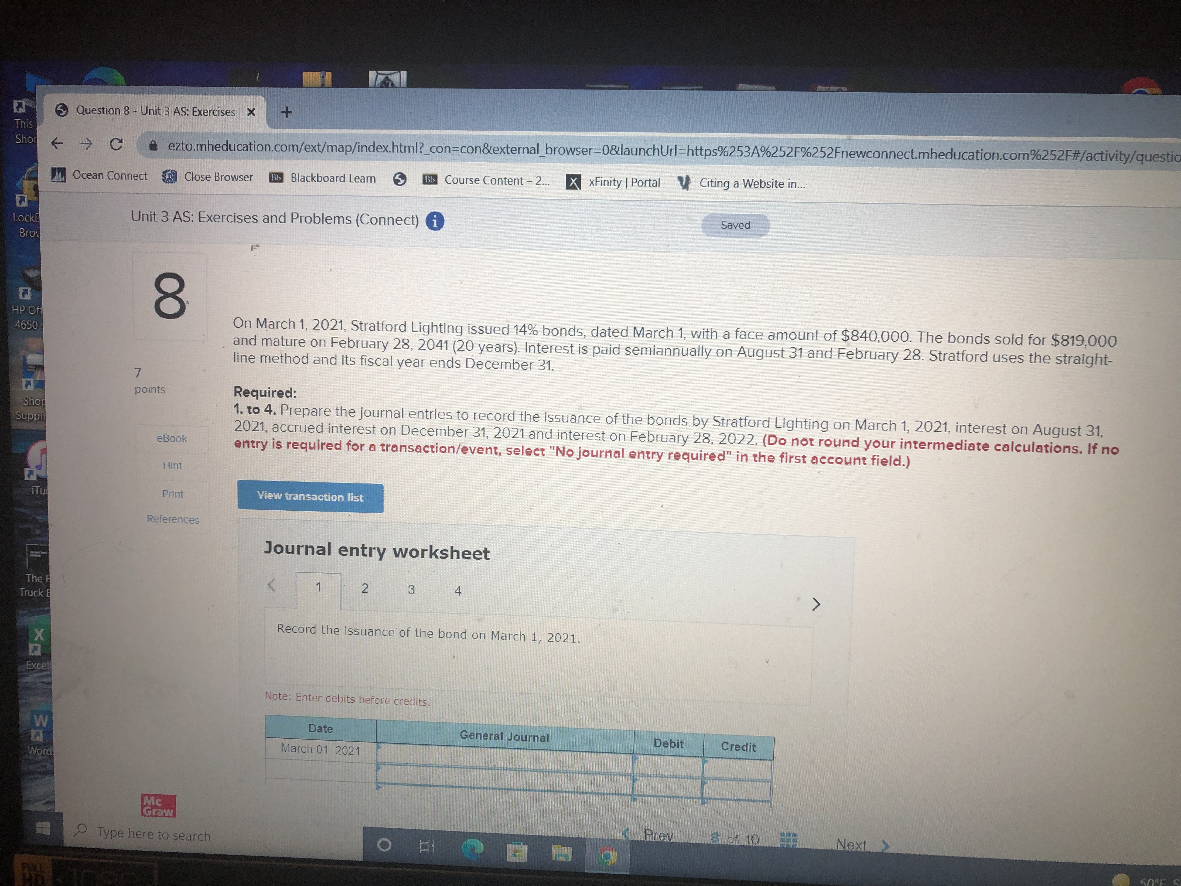 8 View transaction list Journal entry worksheet 7