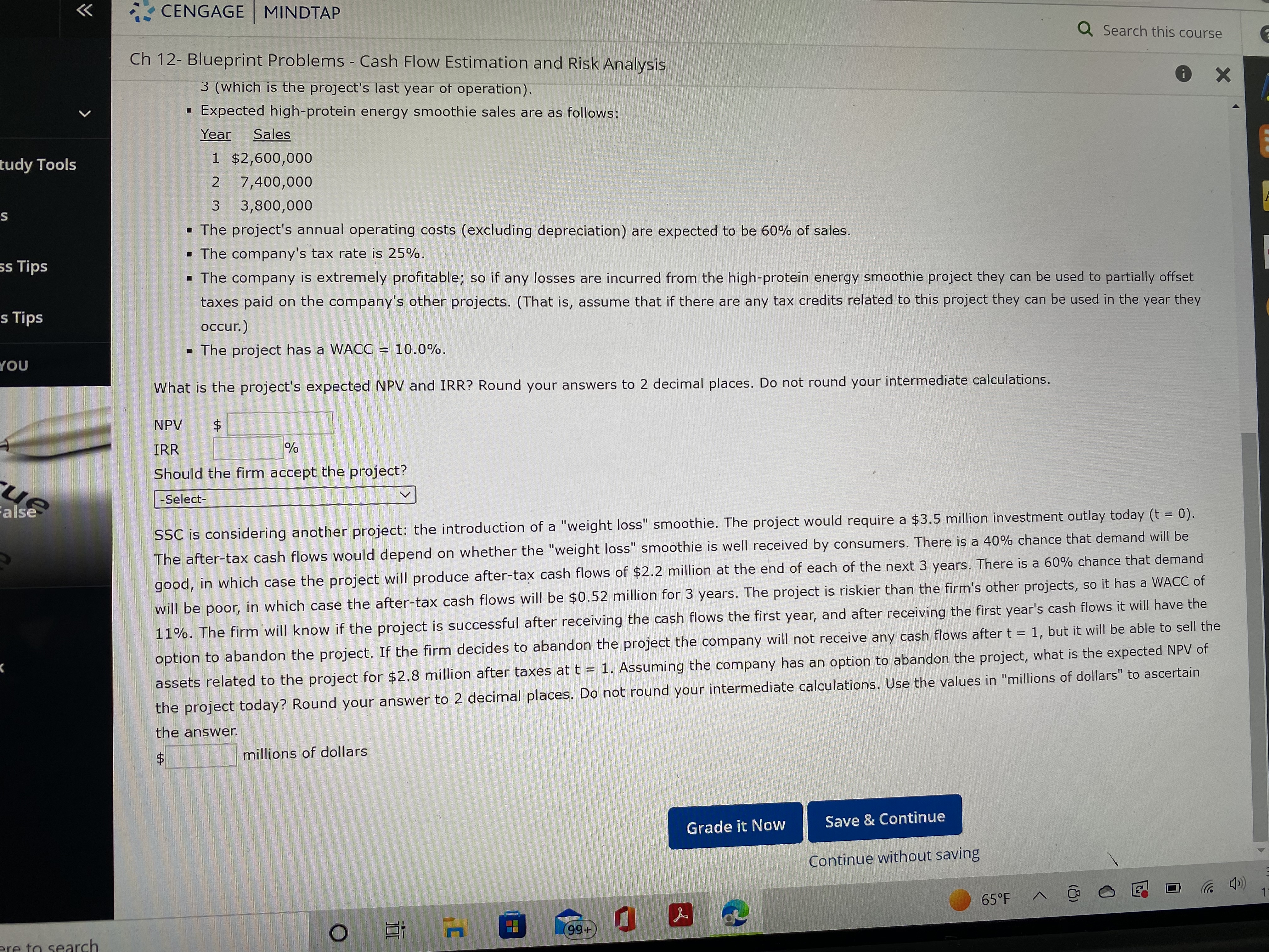 Ch 12- Blueprint Problems - Cash Flow Estimation