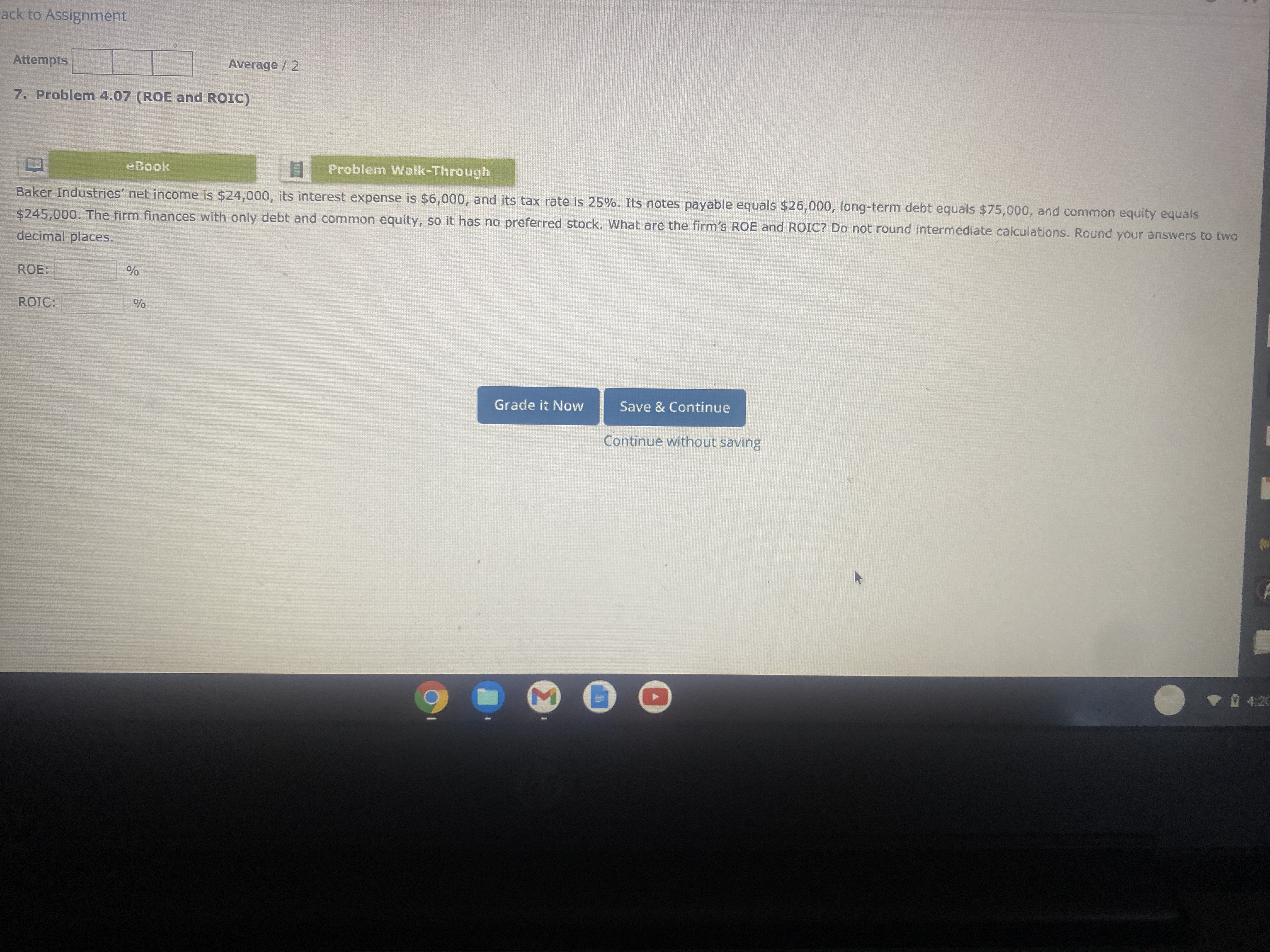7. ack to Assignment Attempts Average / 2 7.