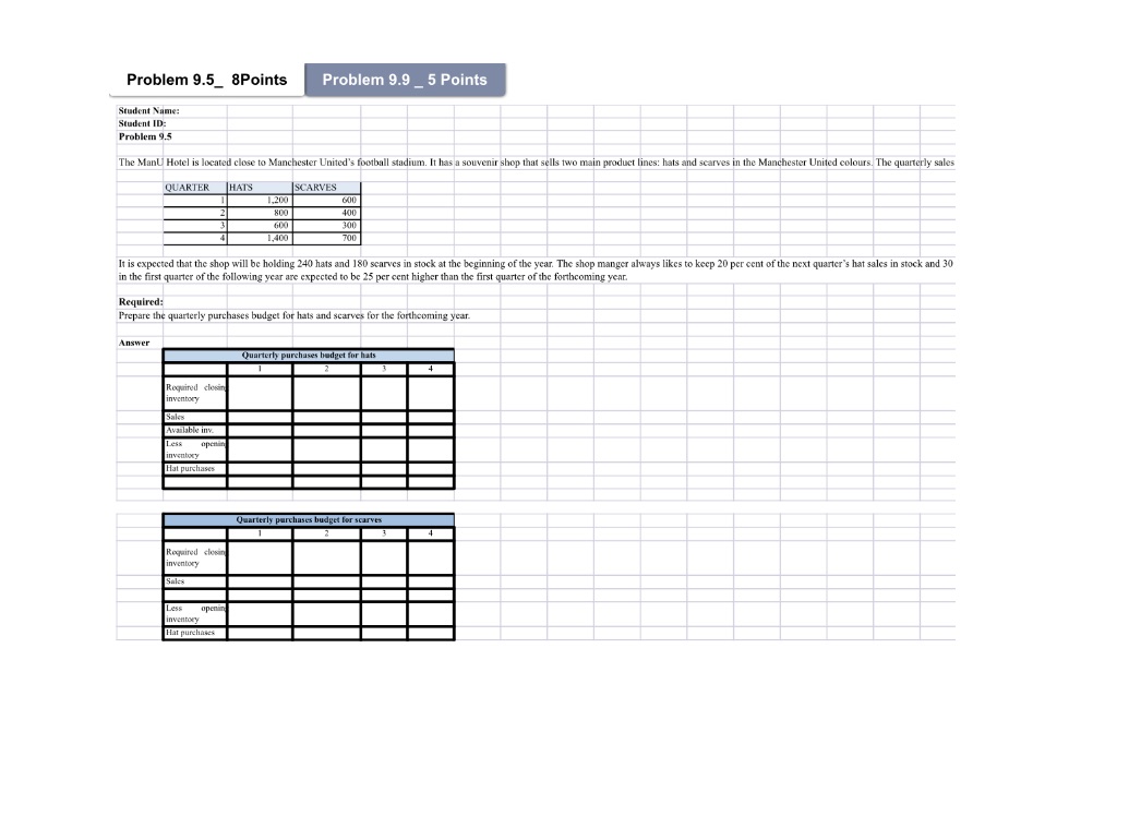 Problem 9.5_ 8Points Problem 9.9 _ 5 Points