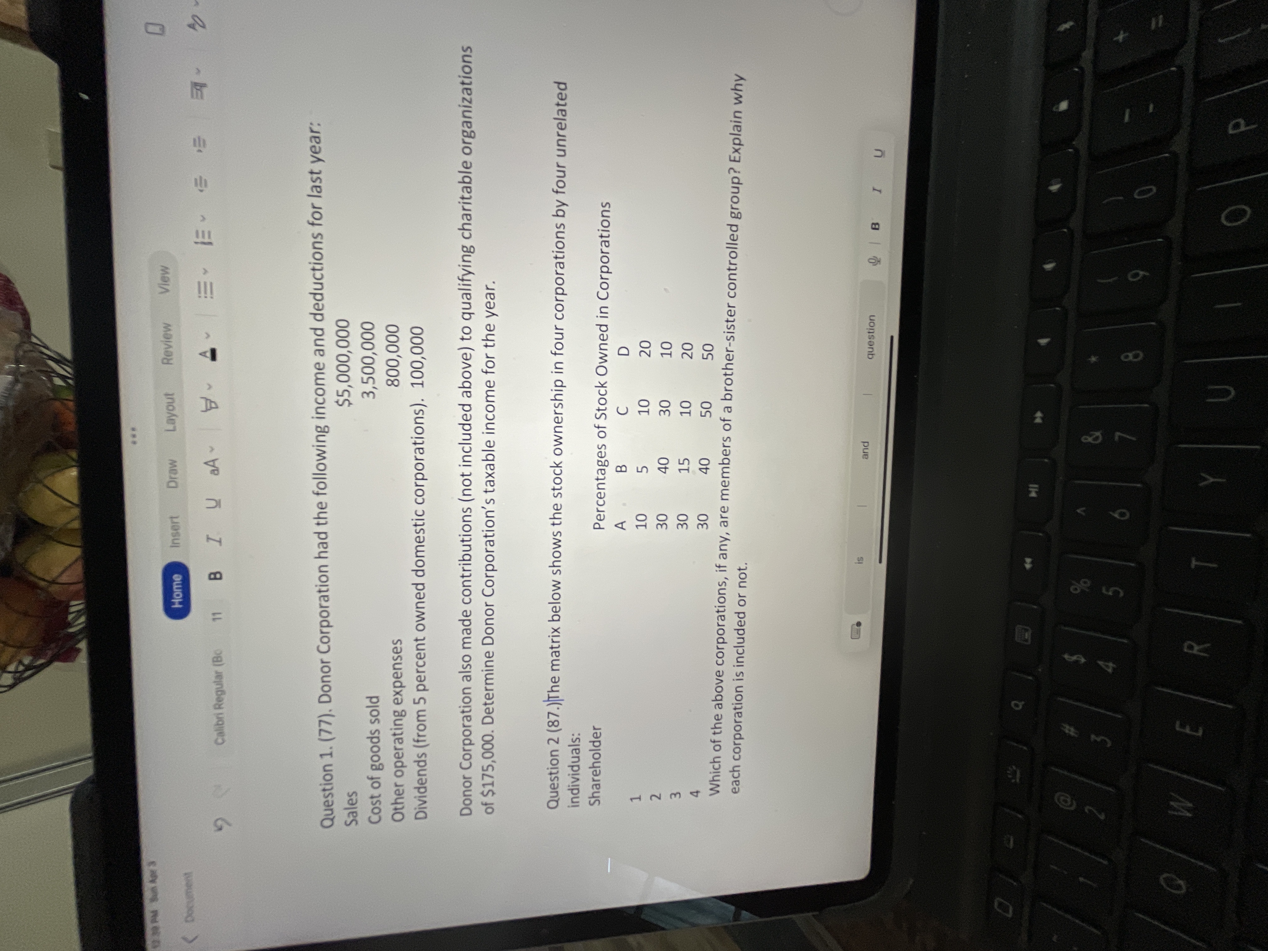 Home Insert Draw Layout Review View ( Document 9