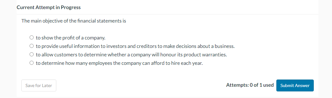 Current Attempt in Progress The going concern