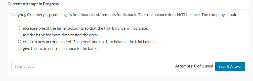 Current Attempt in Progress The going concern