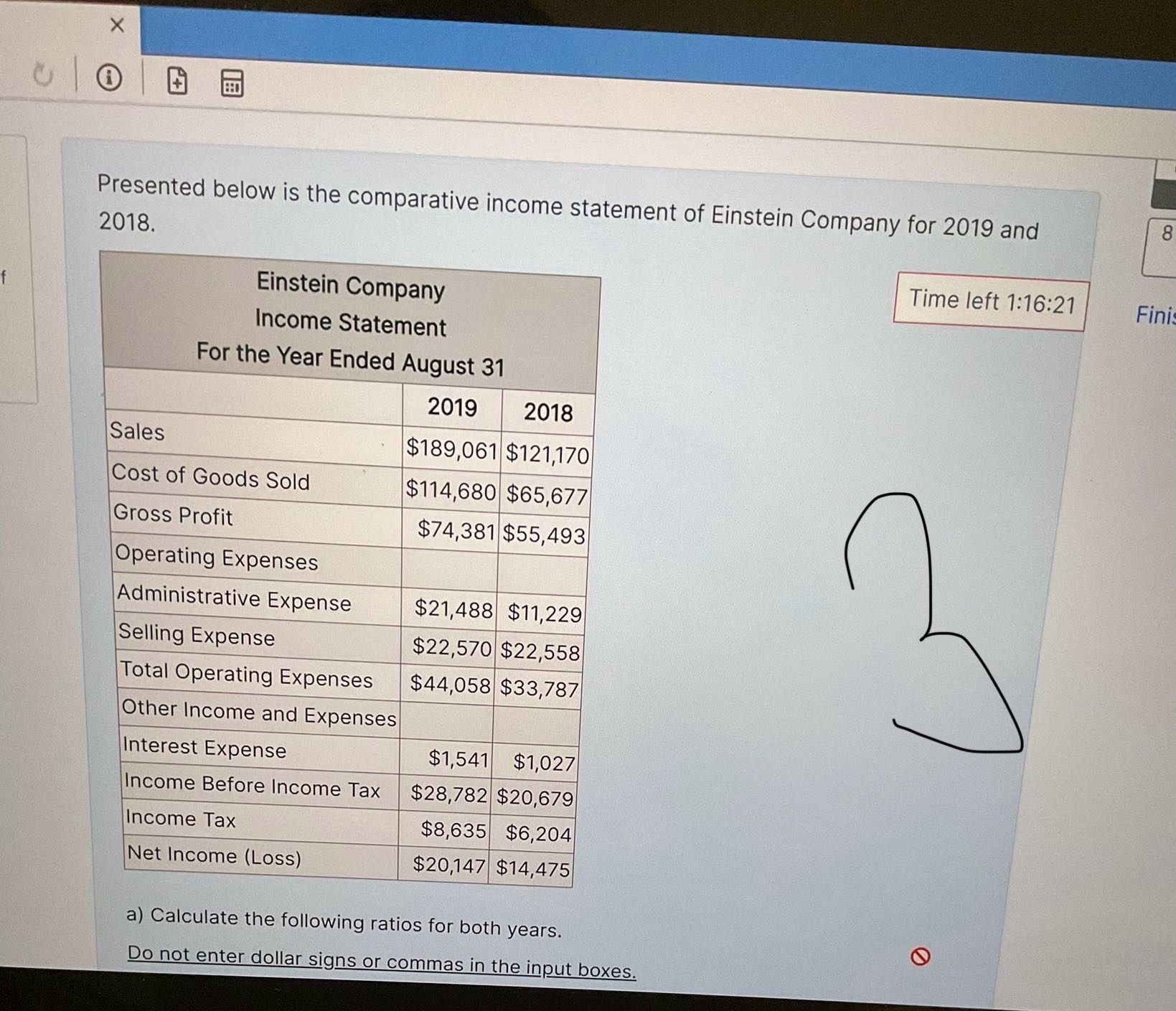 X Presented below is the comparative income