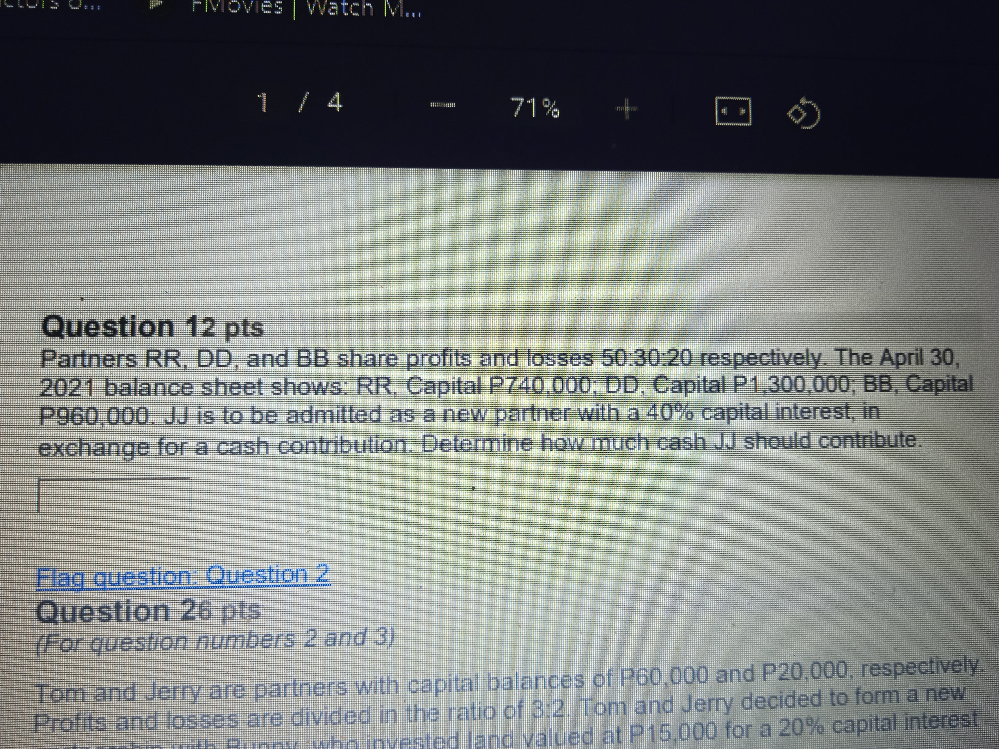 rivovies | watch M... 1 / 71% Question 12 pts