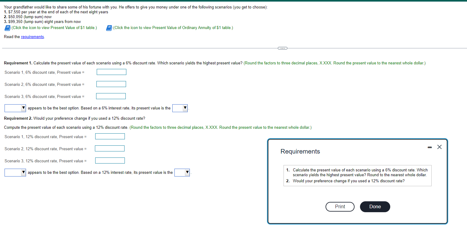 Your grandfather would like to share some of his