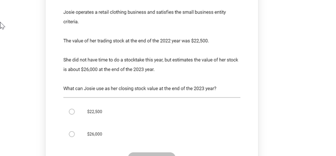 Josie operates a retail clothing business and