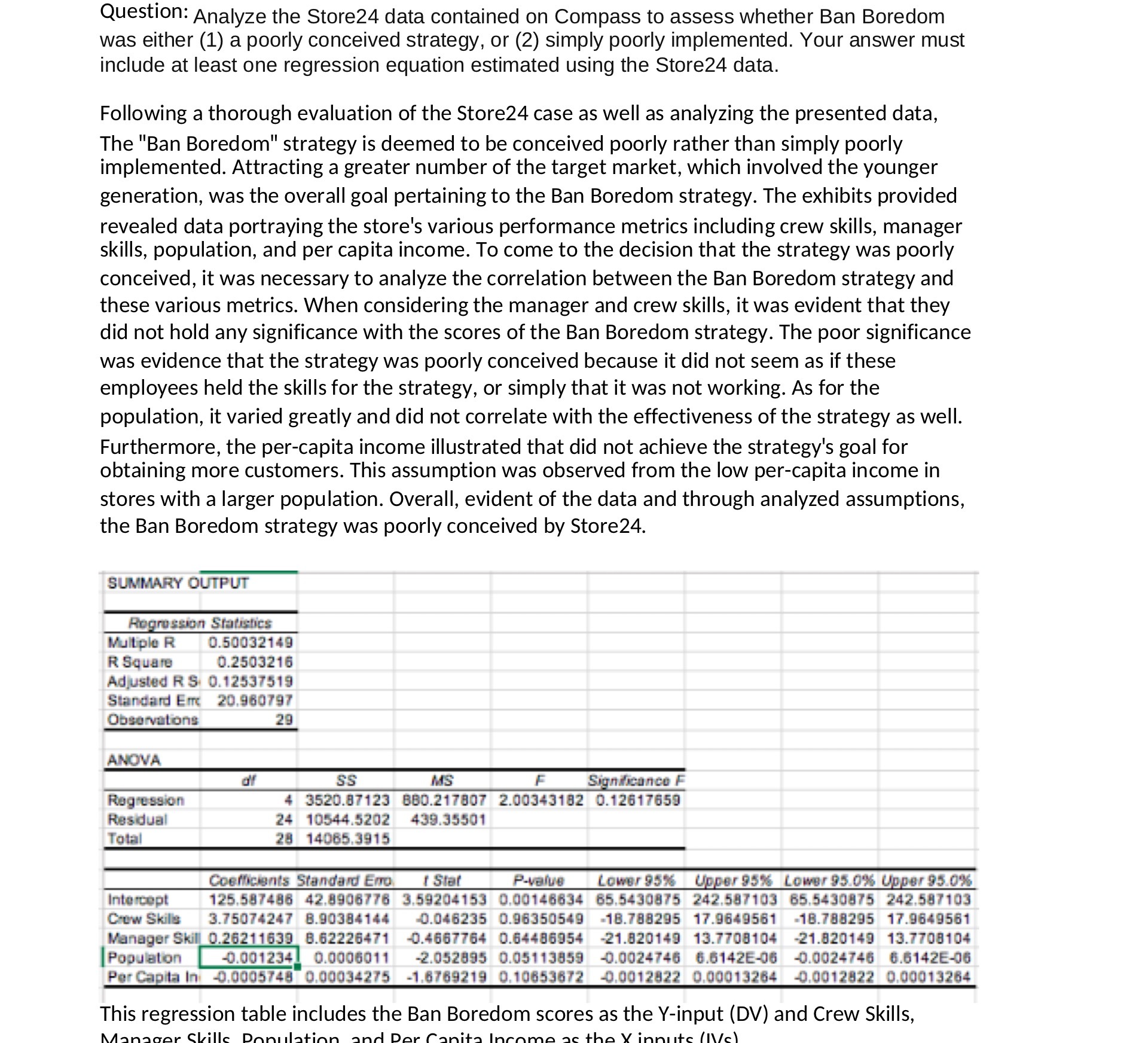 Question: Analyze the Store24 data contained on