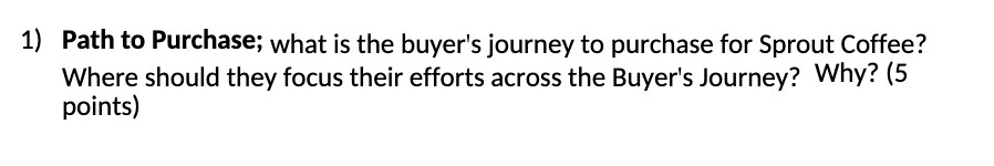 1) Path to Purchase; what is the buyer's