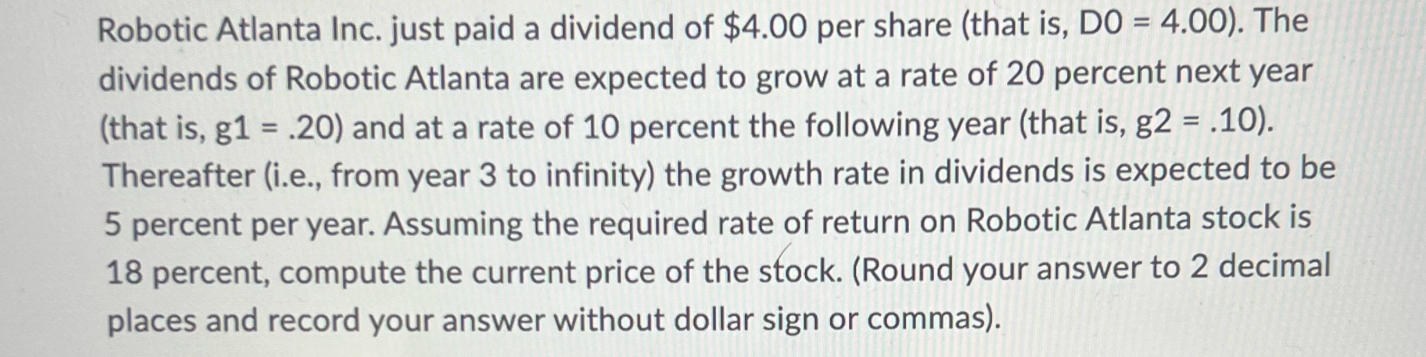 1. Calculate the current price of a $5,000 par