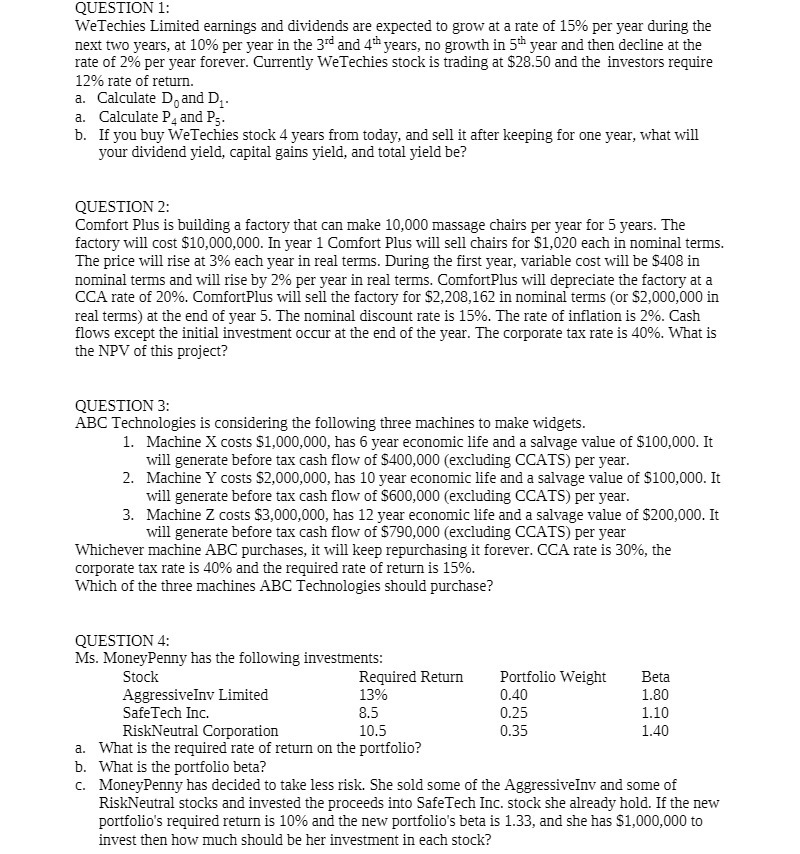 QUESTION 1: WeTecbies Limited earnings and