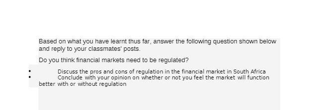 Based on what you have learnt thus far, answer