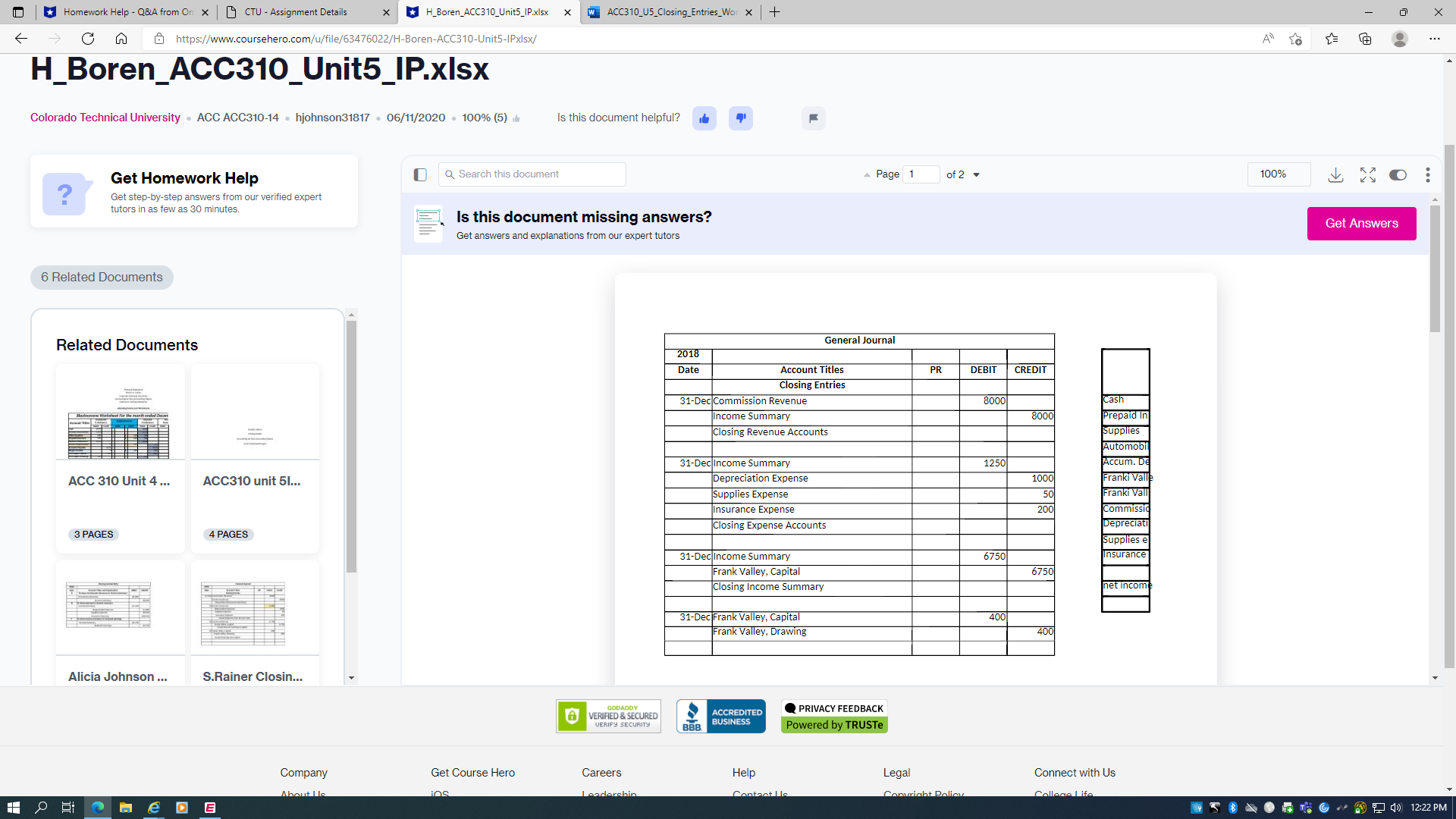 | Homework Help - Q&A from On x | CTU -