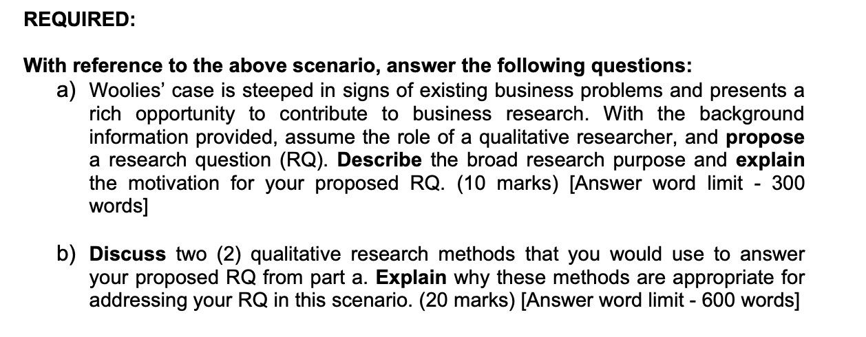 1. Read the business case on Woolies' experience