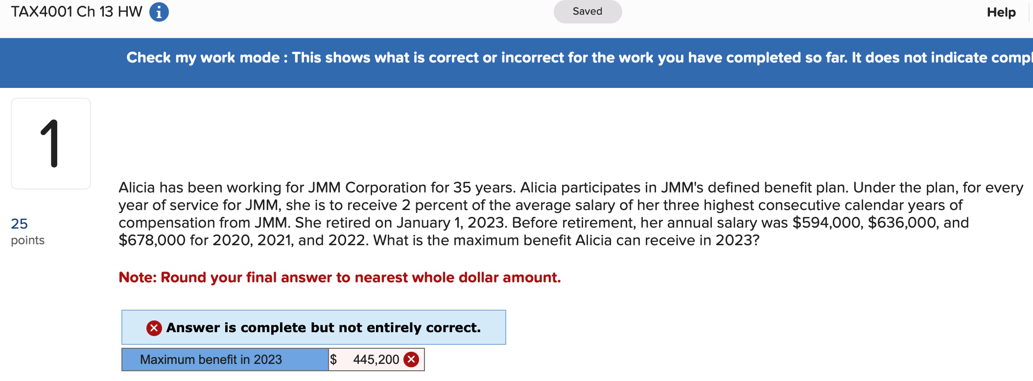 Chapter 5: TAX4001Ch 8 HW @ Saved Help Sa Check