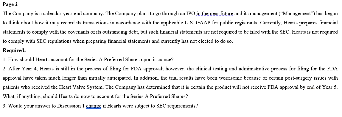 Page 1 Case 4 Hearts 'R Us Preferred Stock