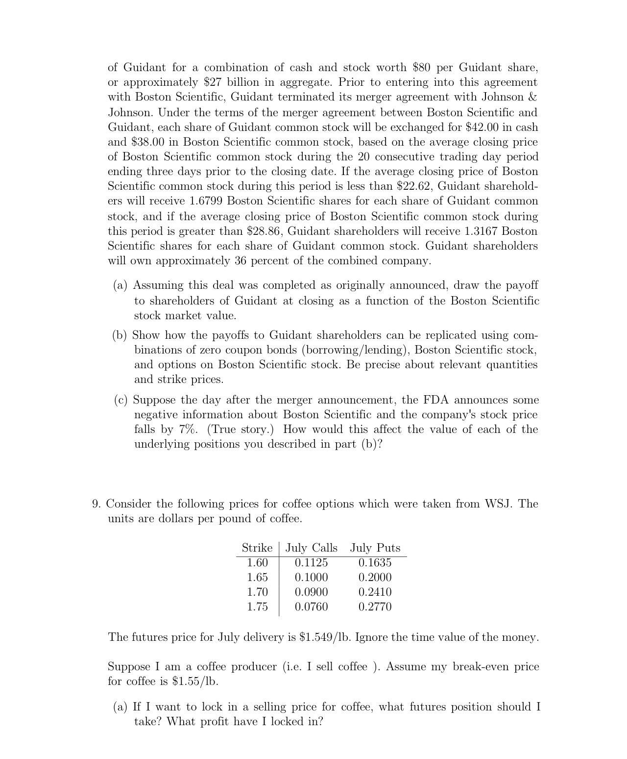 of Guidant for a combination of cash and stock