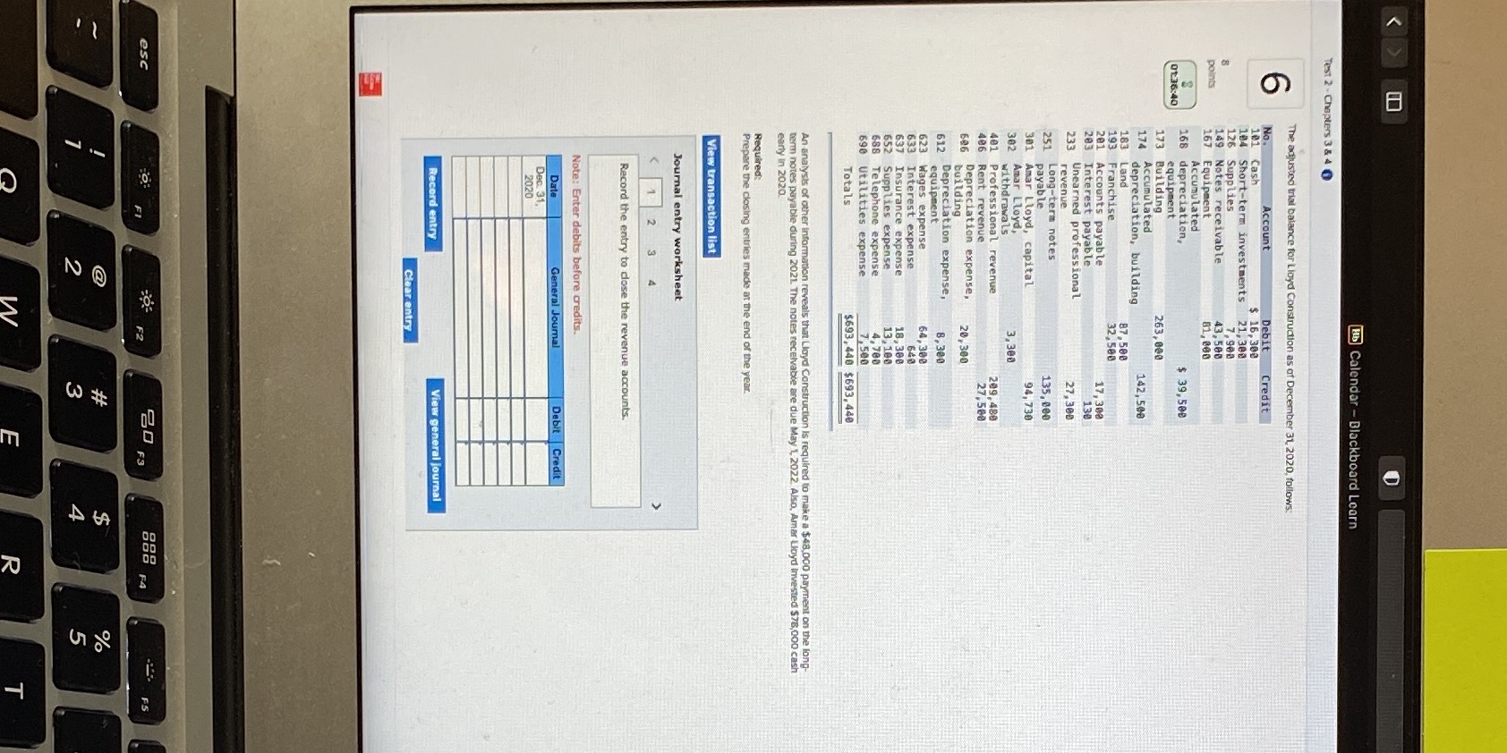 kb Calendar - Blackboard Learn Test 2 - Chapters