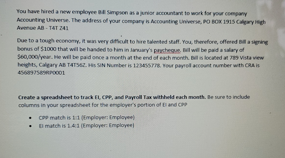 please help me answer this question on my Payroll