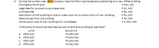 6. During the current year, Burr Company had the