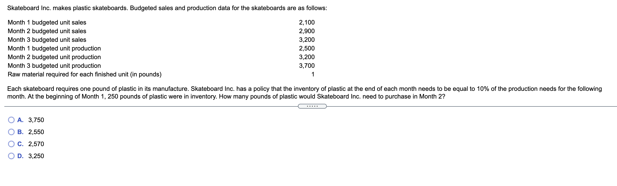 Skateboard Inc. makes plastic skateboards.