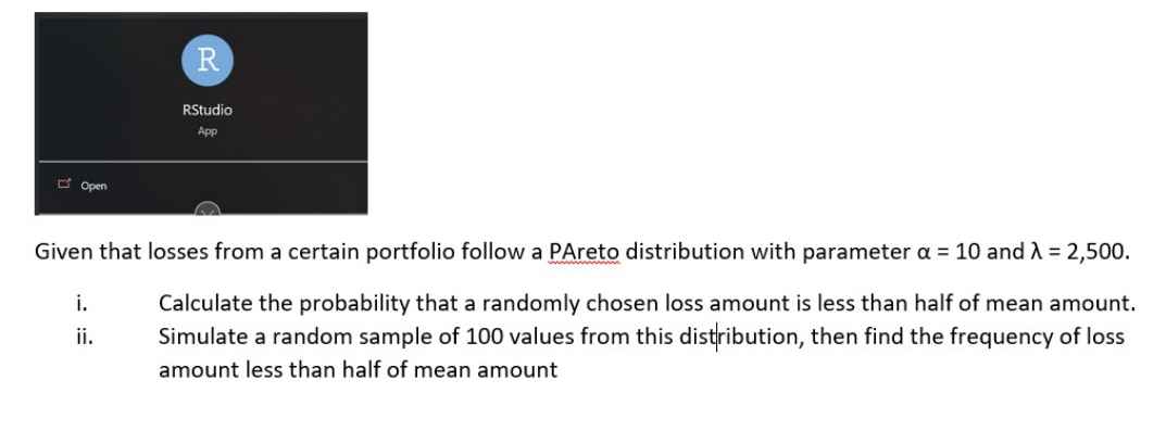 Answer the questions using RStudio application.