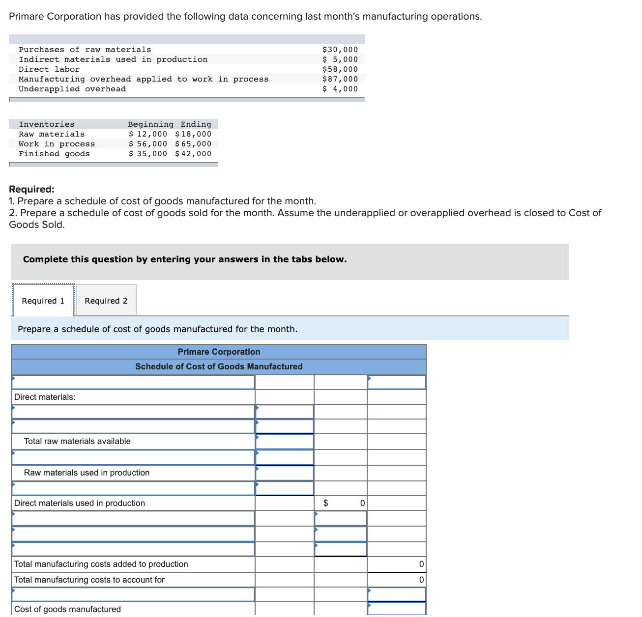 please answer 1 and 2 attached below. Primare