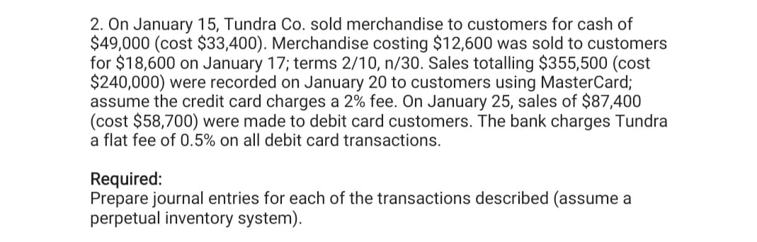 this is the question kindly help 2. On January