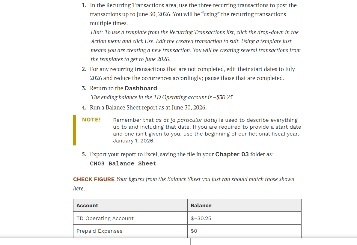 1. in the Recurring Transactions area, use the