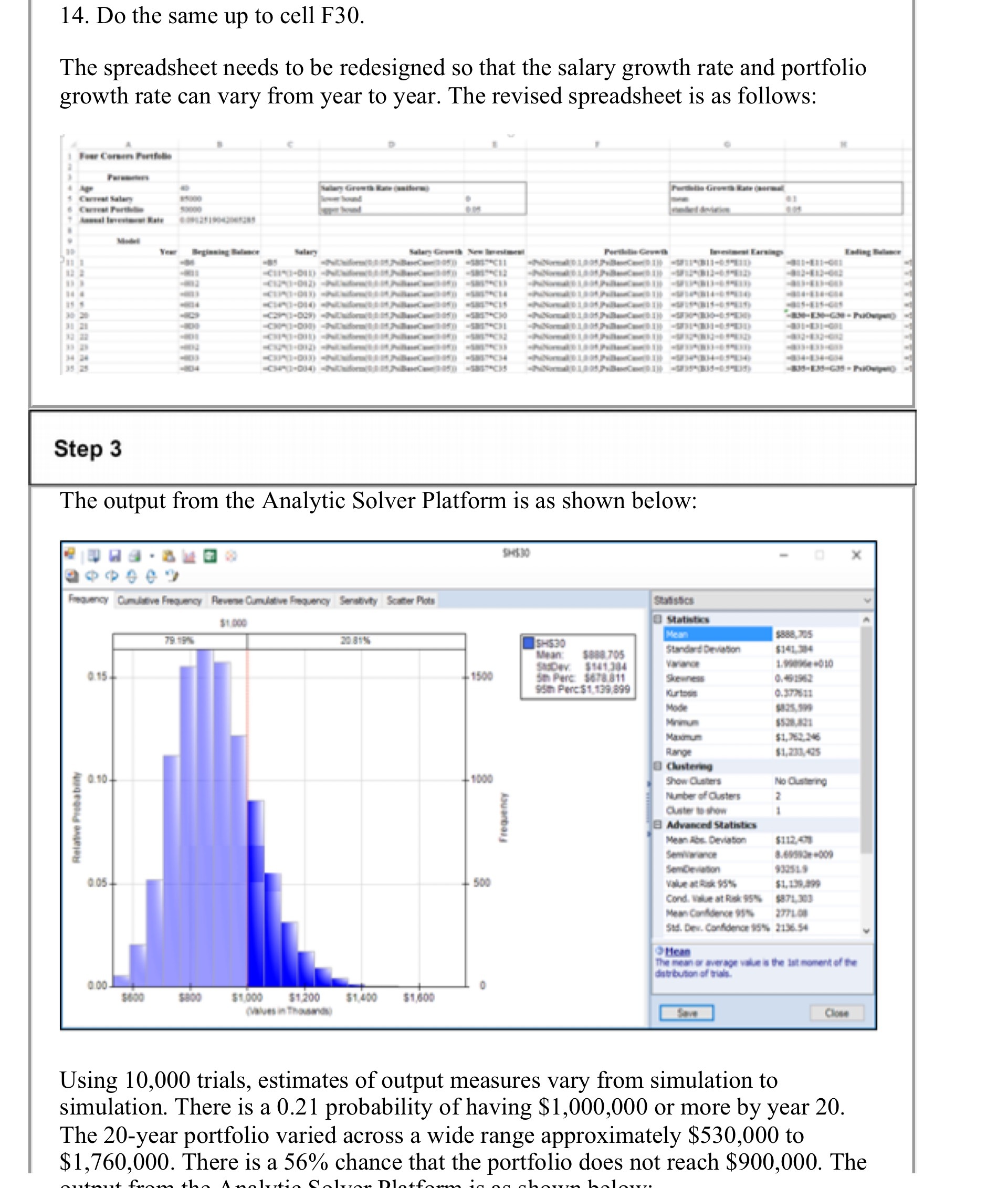 14. Do the same up to cell F30. The spreadsheet