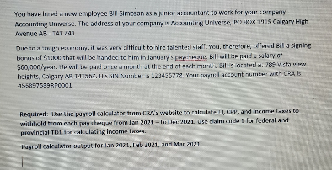 please help me answer this question on my Payroll