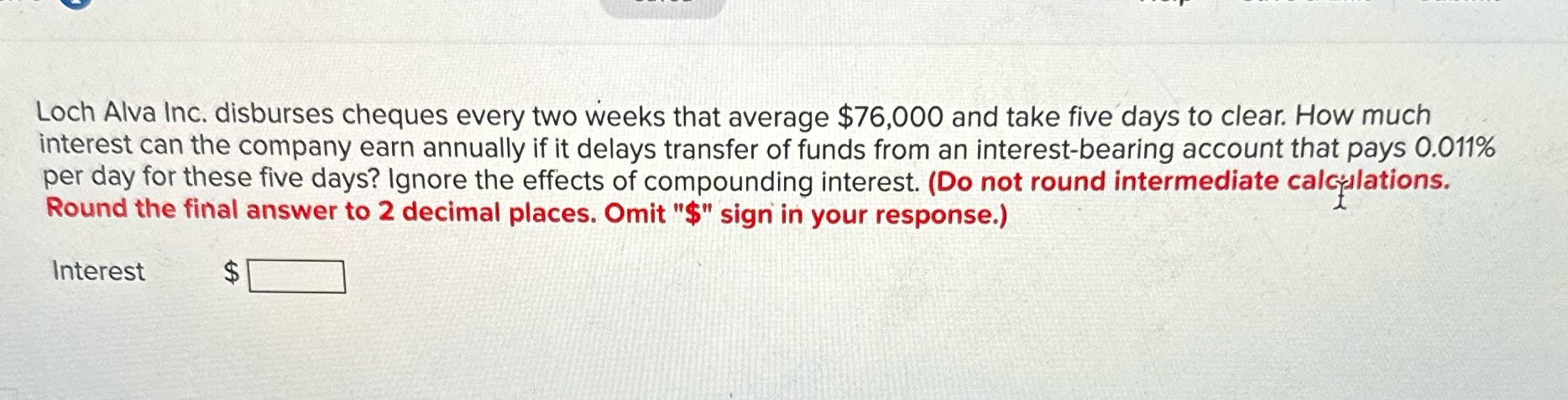 Loch Alva Inc. disburses cheques every two weeks