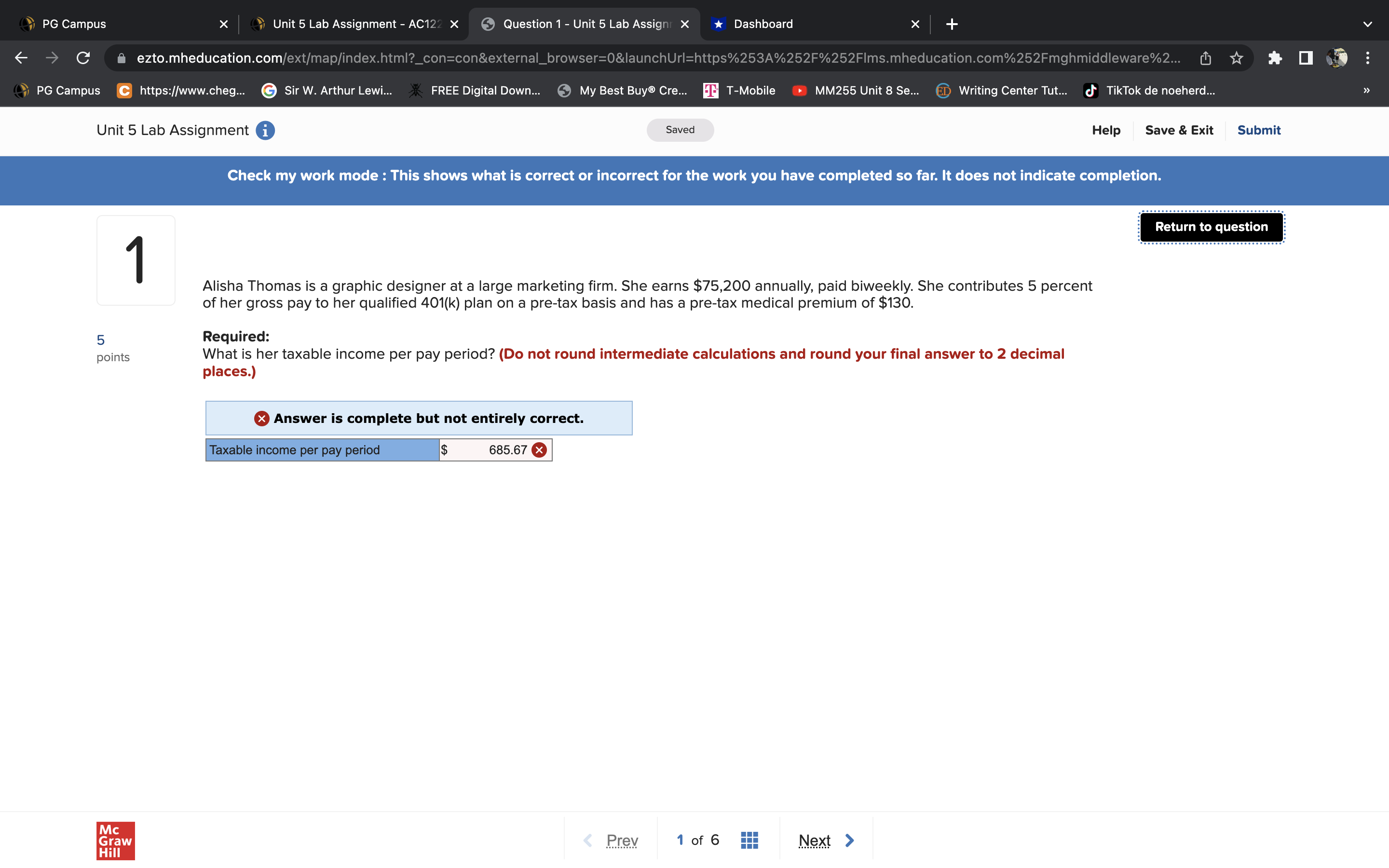 PG Campus Unit 5 Lab Assignment - AC122 X