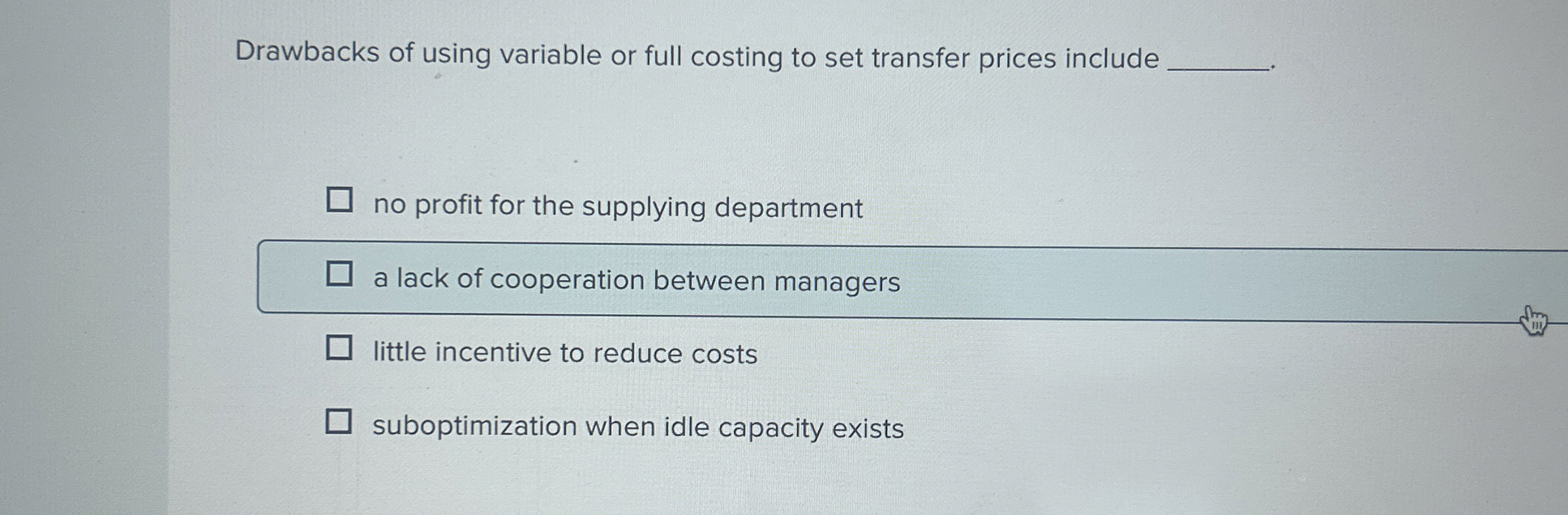 Drawbacks of using variable or full costing to