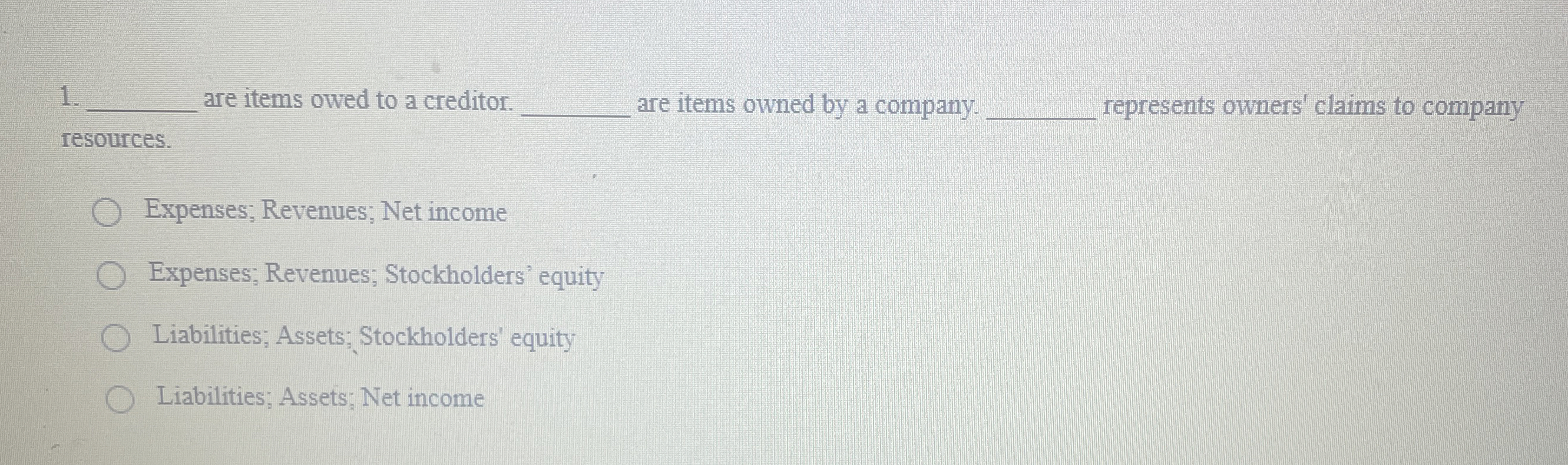 q , are items owed to a creditor resources, are