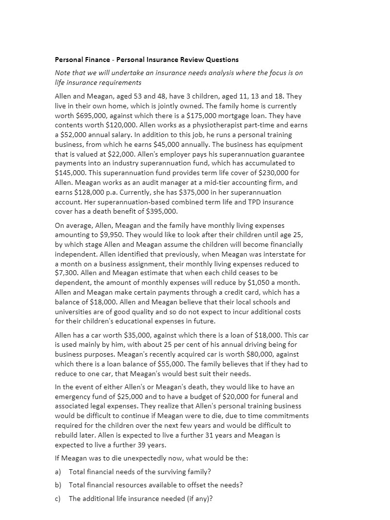 Personal Finance Personal Insurance Review