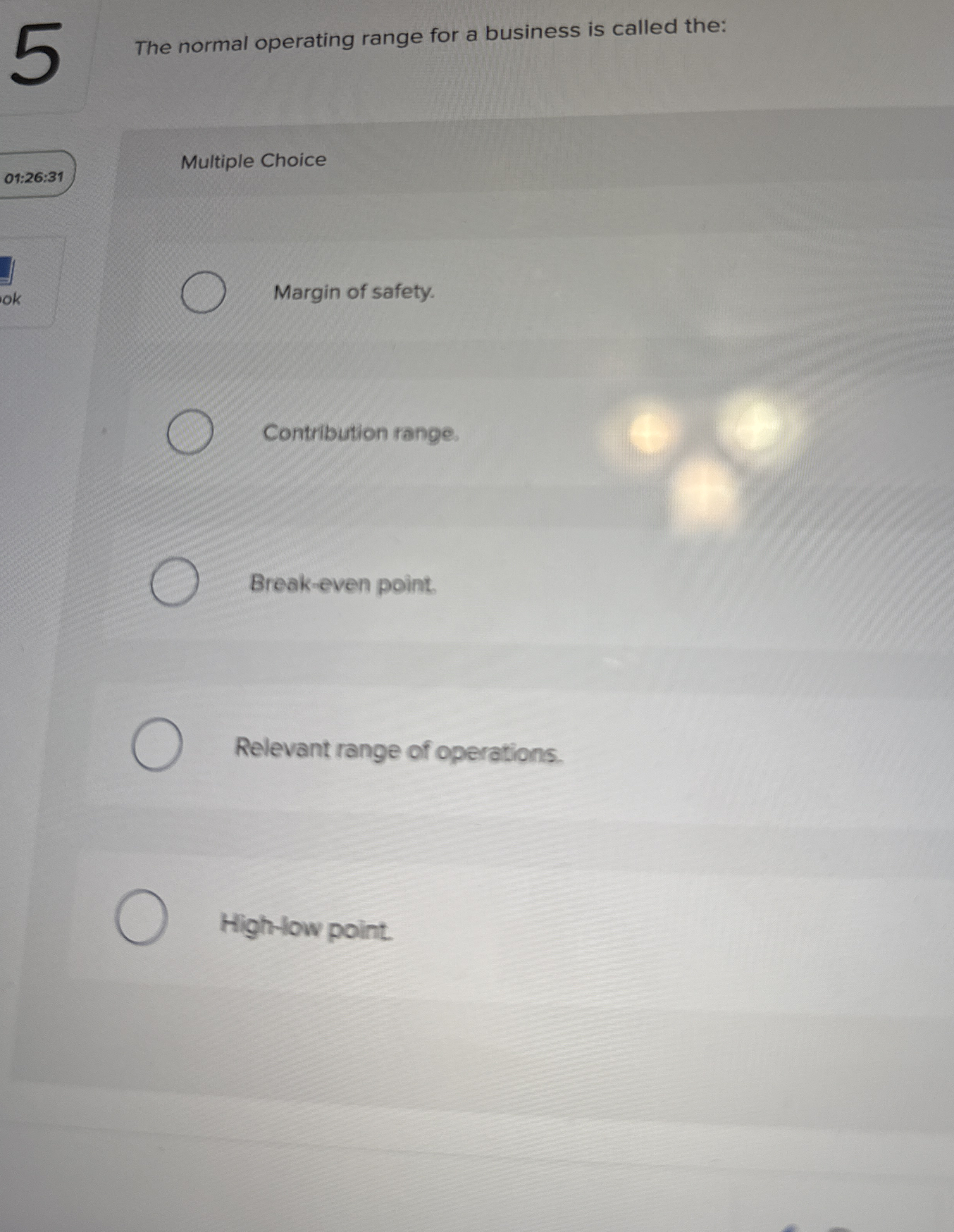 The normal operating range for a business is