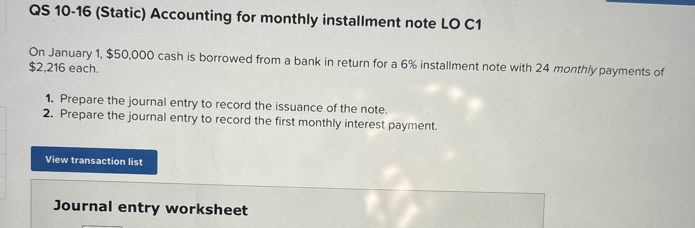 QS 1 0 - 1 6 ( Static ) Accounting for monthly