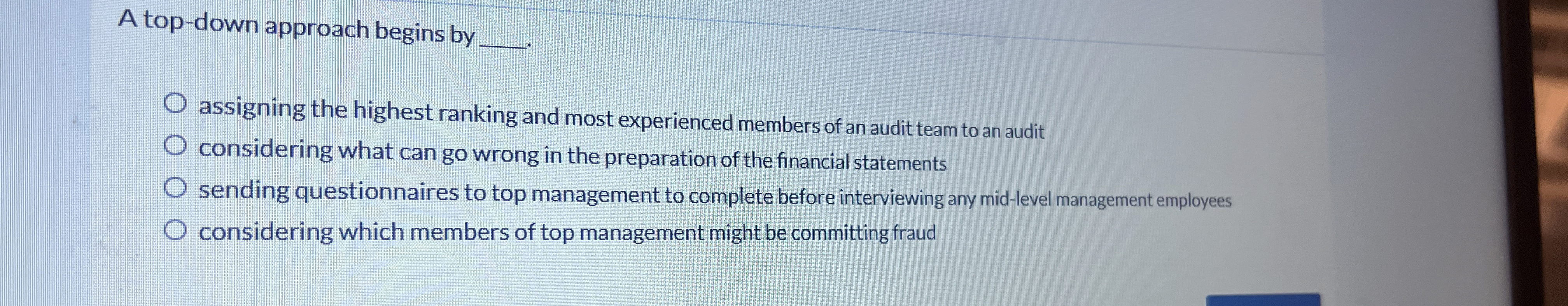 A top - down approach begins by q , . assigning