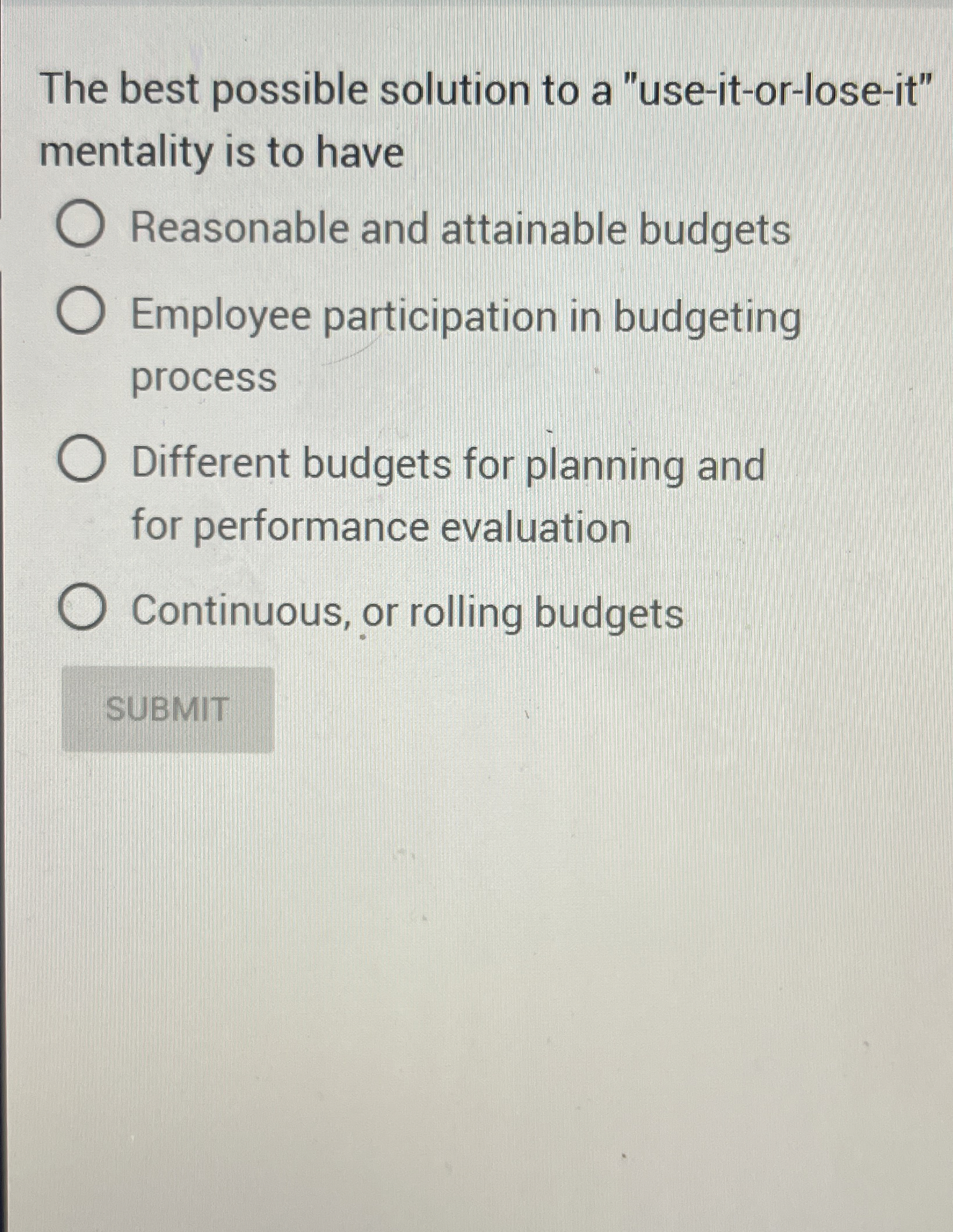 The best possible solution to a "use - it - or -