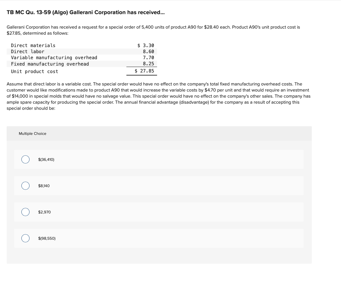 TB MC Qu . 1 3 - 5 9 ( Algo ) Gallerani