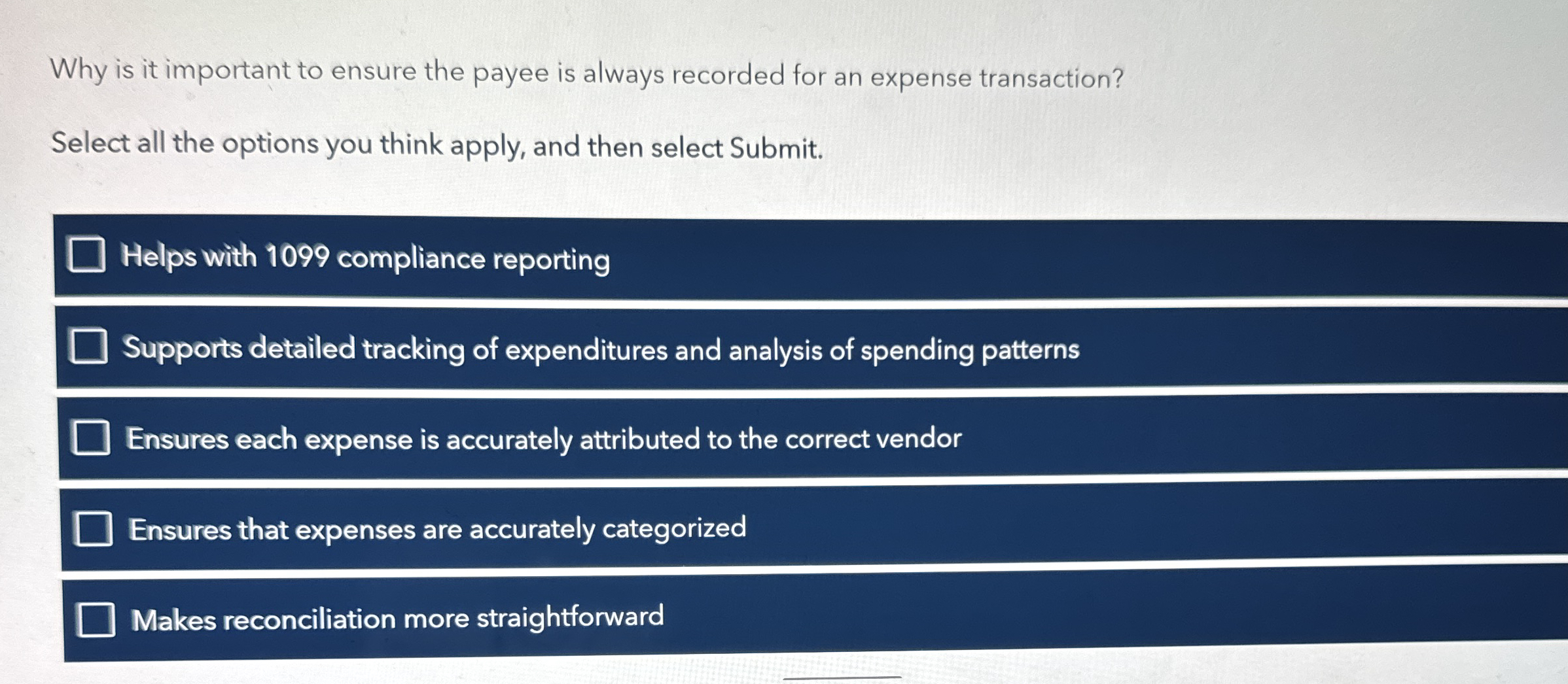 Why is it important to ensure the payee is always