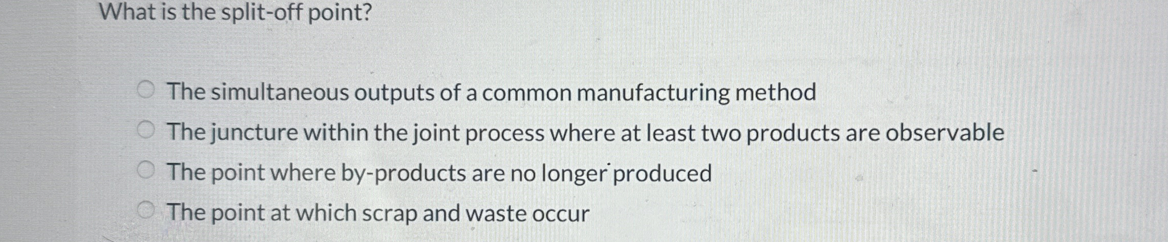 What is the split - off point? The simultaneous